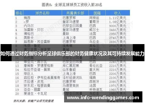 如何通过财务指标分析足球俱乐部的财务健康状况及其可持续发展能力