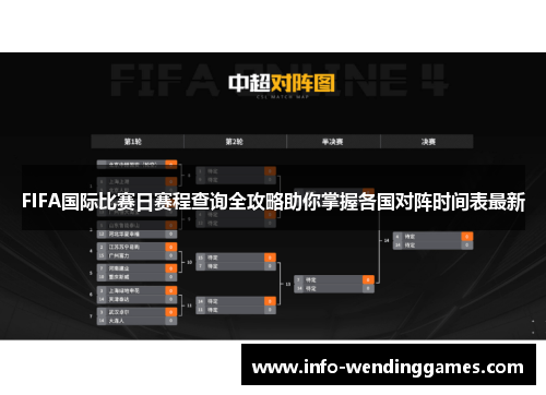FIFA国际比赛日赛程查询全攻略助你掌握各国对阵时间表最新